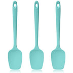 600ºF Heat Resistant Silicone Spoon Spatula Set of 3, Aqua Sky