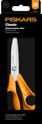 Classic Kitchen Scissors, Serrated Blades, Right-Handed use, Total Length: 18.7 cm, Improved Torx Screw and More Ergonomic Handle, Quality Steel/Plastic, Orange, 1075051 - view 7