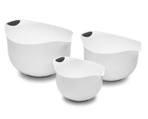 Set of 3 BPA-free Mixing Bowls, White