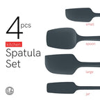 Silicone Spatula Set 600°F - High Heat Resistant Nonstick, Small and Large Kitchen Spatulas - Flexible BPA Free Professional Grade Cookware - Utensils for Cooking, Baking, Mixing(4 Pcs, Grey) - view 2