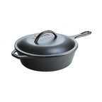 Pre-Seasoned Cast Iron Deep Skillet with Lid, 3 Quart - view 4