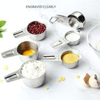 Measuring Cups and Spoons Set Heavy Duty 304 Metal Stainless Steel Measuring Cup Spoon Kitchen Gadgets for Cooking Baking (Set of 17) - view 4