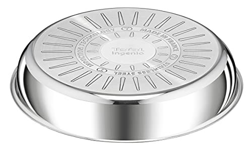 Tefal Ingenio Preference Frying Pan Skillet 22 cm, Stackable Cookware, Stainless Steel, Non-Stick Coating, Induction, Versatility, Space Saving, Temperature Indicator, Made in France L9730302 - view 3
