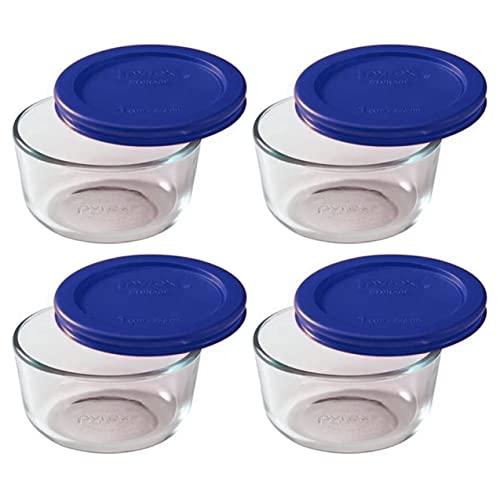 7202 Bowls & 7202-PC Cadet Blue Lids (4-Pack) - Made in USA