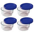 7202 Bowls & 7202-PC Cadet Blue Lids (4-Pack) - Made in USA