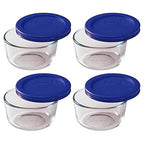7202 Bowls & 7202-PC Cadet Blue Lids (4-Pack) - Made in USA