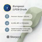 Starpack 'Scrape and Stir' Silicone Rubber Spatula Set (4-Piece) - LFGB Non Toxic, 600°F Heat Resistant, BPA-Free, One-Piece Kitchen Baking Spatulas - Dishwasher Safe for Nonstick Cookware Sage Green - view 6