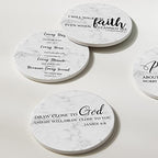 Coasters for Drinks with Bible Verses, Set of 6 Absorbent Drinks Coasters with Holder Ceramic Drink Coaster with Cork Backing for Table Protection, Christian Coasters, Christian Gifts - view 6