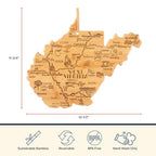 Destination West Virginia State Shaped Cutting Board - view 4