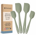 Starpack 'Scrape and Stir' Silicone Rubber Spatula Set (4-Piece) - LFGB Non Toxic, 600°F Heat Resistant, BPA-Free, One-Piece Kitchen Baking Spatulas - Dishwasher Safe for Nonstick Cookware Sage Green