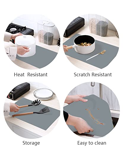 Extra Thick Silicone Mats for Kitchen Counter, 23.6"x15.7", Grey - view 6