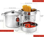 8 Quart Stainless Steel Pasta Pot with Strainer Lid 3-in-1 Pots - view 3