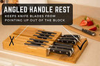 In-Drawer Bamboo Knife Block Holds 12 Knives (Not Included) Without Pointing Up PLUS a Slot for your Knife Sharpener! Knife Organizer Made from Quality Moso Bamboo - view 5
