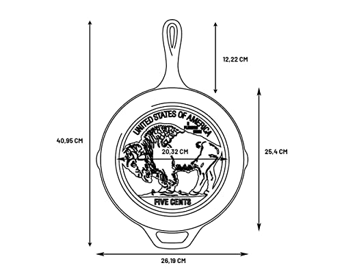 Cast Iron Buffalo Nickel Skillet, 10.25 Inches - view 3