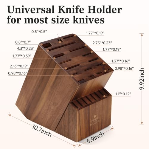 Knife Block without Knives, 25 Slots Large Knife Holder - view 6