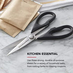 All Purpose Kitchen Shears with Protective Sheath Durable Stainless Steel Scissors, Dishwasher Safe, Soft Grip Comfort Handle, 8.72 Inch, Black - view 4