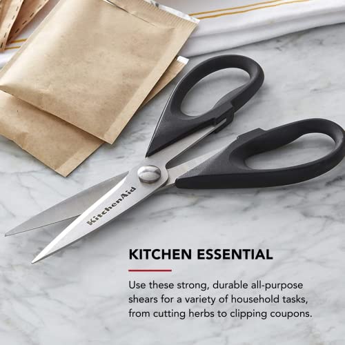 All Purpose Kitchen Shears with Protective Sheath Durable Stainless Steel Scissors, Dishwasher Safe, Soft Grip Comfort Handle, 8.72 Inch, Black - view 4