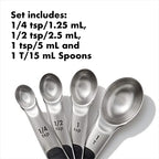 Good Grips 4 Piece Stainless Steel Measuring Spoons with Magnetic Snaps, (Pack of 2) - view 6