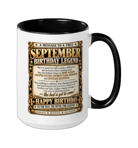 September Birthday King Born September Front Page Newspaper Ceramic Mug, Black/White, 15oz - view 2