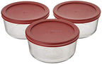 4 Cup Food Storage Containers with Red Lids (3)