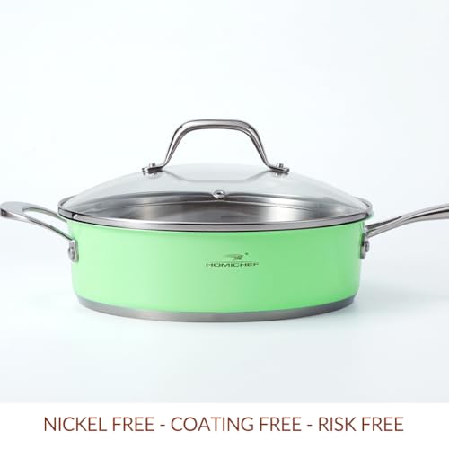 10-Piece Mint Green Nickel Free Stainless Steel Cookware Set - Nickel Free Stainless Steel Pots and Pans Set - Healthy Non-Toxic Induction Cookware Sets - view 3