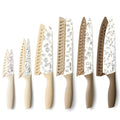 Kitchen Knife Set, 6 Floral Knives with 6 Blade Guards, 12-Piece