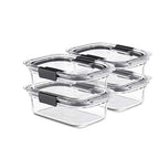 Brilliance Glass Storage Set of 4 Food Containers, Clear & Brilliance Glass Storage 3.2-Cup Food Containers with Lids, 4-Pack (8 Pieces Total), BPA Free and Leak Proof, Medium, Clear - view 5
