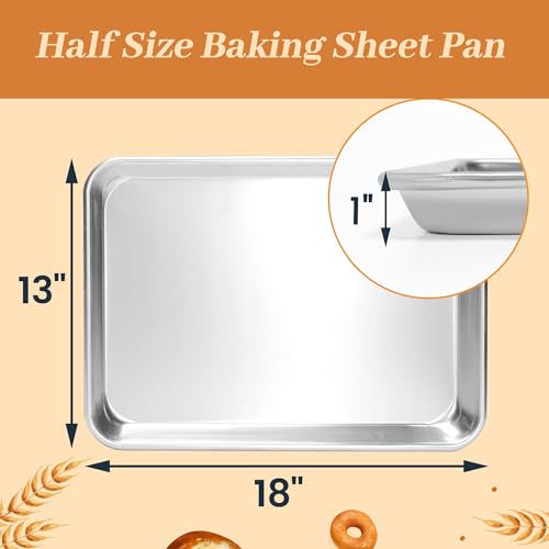 Aluminum Baking Sheet Pans, Half Size 18"x13", 6 Pack - view 2