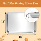Aluminum Baking Sheet Pans, Half Size 18"x13", 6 Pack - view 2