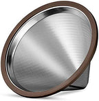 Reusable Metal Coffee Filter with Double-layer Stainless Steel, Coffee Dripper, Compatible with Chemex, Hario V60 emex, Hario and Other Carafes, Paperless Coffee Filter for Sustainable Brewing