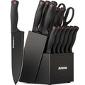 Knife Set for Kitchen with Block and Sharpener 15pcs German