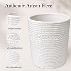 Handcrafted Cooking Utensil Holder, Extra-Large Crock, White - view 3