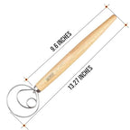 Premium Danish Dough Whisk - Dutch Whisk with Stainless Steel Ring - Danish Whisk for Bread, Pastry or Pizza Dough, 13-inch 1-PACK - view 4