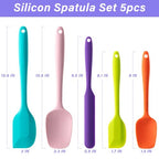 Silicone Spatula Set,5 Piece Food Grade Rubber Spatulas,Multicolor - view 2
