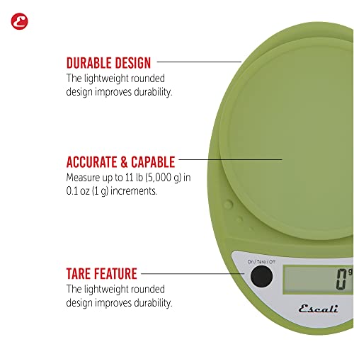 Primo Digital Food Scale Multi-Functional Kitchen Scale and Baking Scale for Precise Weight Measuring and Portion Control, 8.5 x 6 x 1.5 inches, Tarragon Green - view 2