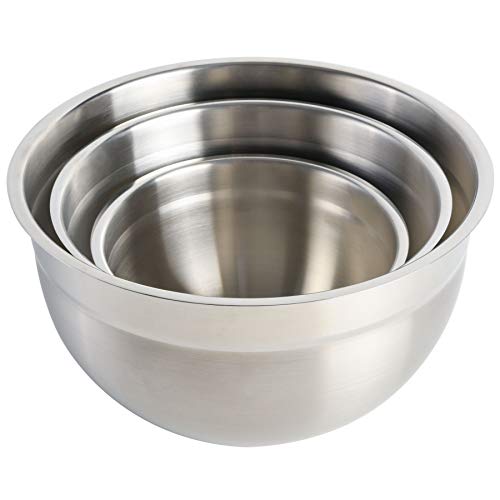 3-Piece Stainless Steel Mixing Bowl Set – Nesting Metal Bowls for Baking, Cooking, and Meal Prep – Durable & Dishwasher Safe - view 6
