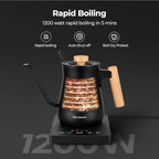 Gooseneck Electric Kettle with Temperature Control ±1°F Precision, P901 Pour Over Coffee & Tea Kettle, 0.9 Liter & 1200W Rapid Boil, Max 6 Hours Keep Warm, 304 Stainless Steel, BPA-Free - view 3
