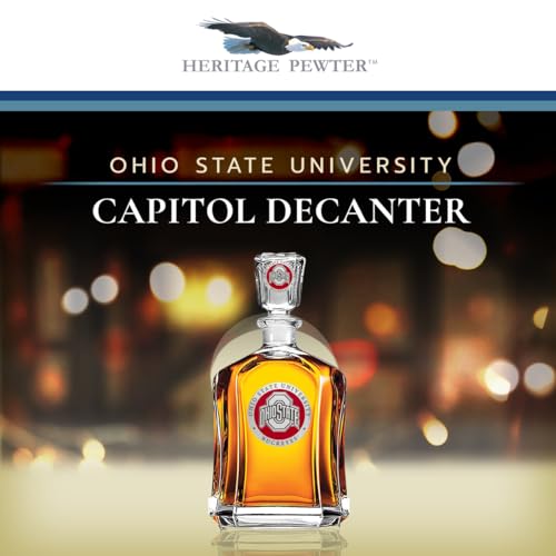 Ohio State Capitol Decanter | 24 OZ Whiskey Decanter for Liquor with Airtight Stopper | Expertly Crafted Pewter Glass Clear - view 2