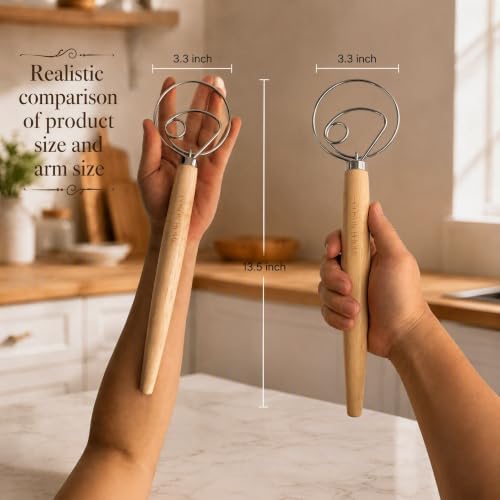2 Pack Danish Dough Whisk Hook Sourdough Bread Baking Supplies Starter Kit - view 2