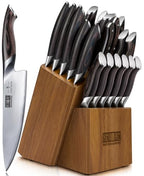 20PCS Knife Set, Ultra Sharp Japanese Kitchen Knife Set with Block