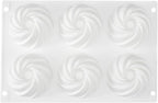 Pastry Tek 6 Cavities Mini Bundt Cake Pan, 1 Oven-Ready Mini Fluted Tube Cake Pan - Flexible, Freezable, White Silicone Baking Mold, Easy Release, For Baking Cupcakes or Donuts - Restaurantware