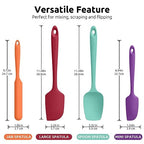 Silicone Spatula Set 600°F High Heat Resistant, 4-Pcs, Multicolor - view 2