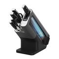 Foodi StaySharp Knife Block with Integrated Sharpener, 6-Piece Set [K32006UK] Stainless Steel, Scissors, Silver/Black