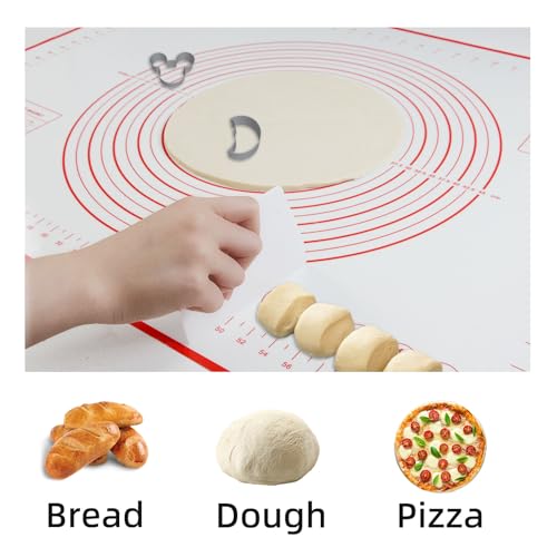 Dough Mat Pastry Silicone Baking Mats 32x24" Red for Rolling Dough Kneading Sheet Sourdough Bread Baking Supplies - view 4