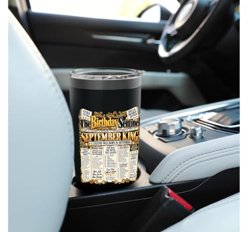 September Birthday King Born September Front Page Newspaper Stainless Steel Insulated Tumbler - view 6