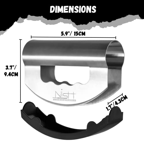 Nish Salad Choppers Mezzaluna Choppers with Protective Cover Mincing Knives Vegetable Knife Mezzaluna Mincer Double Blade Stainless Steel for Home Kitchen & Restaurant - view 2