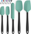 Silicone Spatula Set of 5,High Temperature Resistant, Food Grade Silicone, Dishwasher Safe, for Baking, Cooking (Aqua Green)