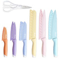 Knife Set, 13 PCS Colorful Kitchen Knives Set with 6 Blade Guards