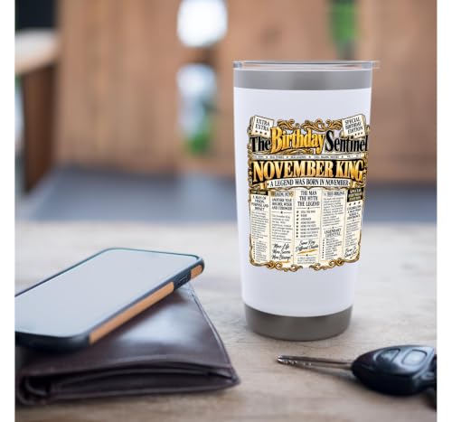 November Birthday King Born November Front Page Newspaper Stainless Steel Insulated Tumbler - view 7