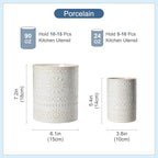 Ceramic Utensil Holder Set of 2, 7.2'' & 5.4'' Kitchen Crocks - view 2